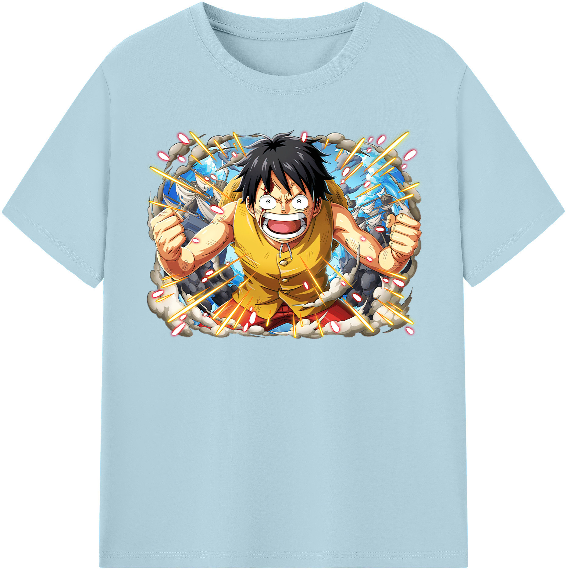 ワンピース モンキー・D・ルフィ ONE PIECE Monkey D. Luffy 綿100％半袖Tシャツ（フロントプリント）